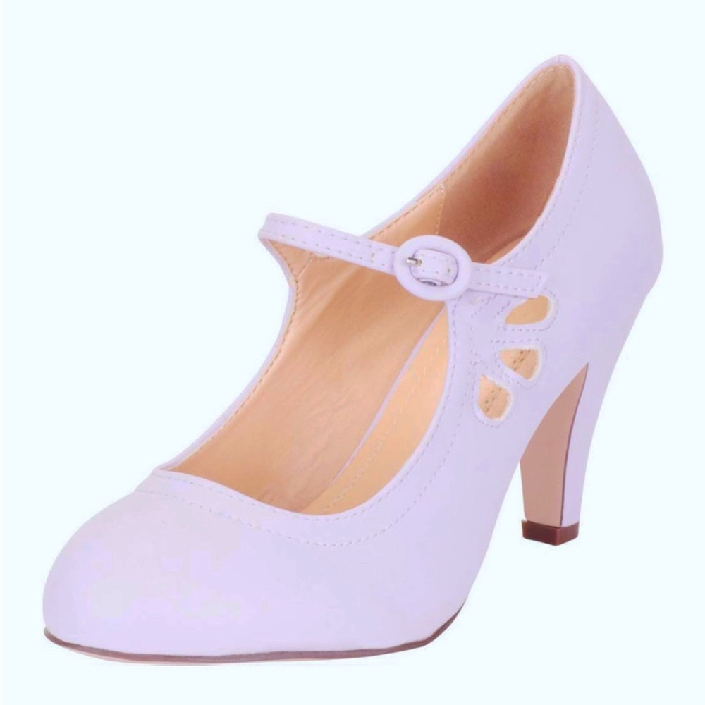 Chase & Chloe Lavender Lilac Purple Vintage Style Retro Pinup Shoes Heels 10